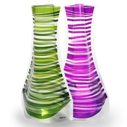 Green and purple RipRop VAZU vases